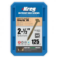 Саморезы Kreg Jig HD из закаленной стали c покрытием Protec-Kote 6,4 х 63,5 (125 шт.)