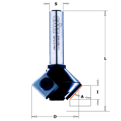 Фреза  фасочная 45гр., смен.ножи HM Z2 S=8 D=29x8x52 CMT 658.045.11