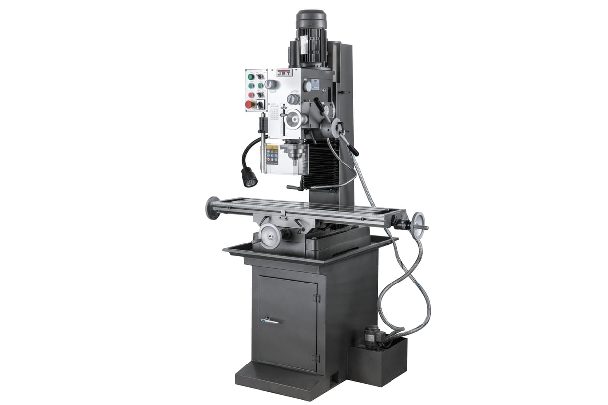 Редукторный фрезерно-сверлильный станок JET JMD-45LPF с автоматической подачей пиноли шпинделя