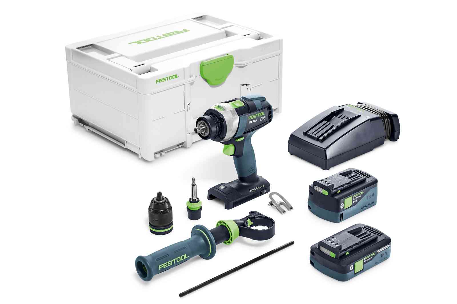 Аккумуляторная ударная дрель-шуруповёрт FESTOOL QUADRIVE TPC 18/4 5,2/4,0 I-Plus