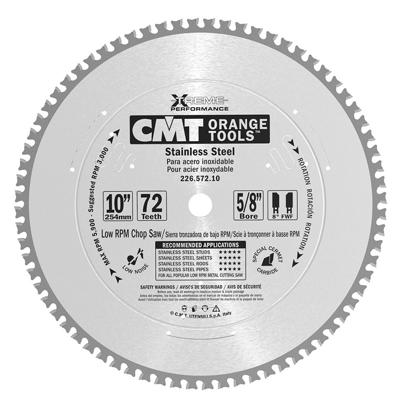 Диск пильный 250x30x2,2/1,8 10° 8° FWF Z=72 1900 об/мин CMT 226.572.10M