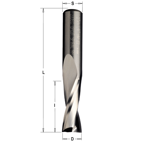 Фреза спиральная монолитная 5x17x60 Z=2 S=8 RH