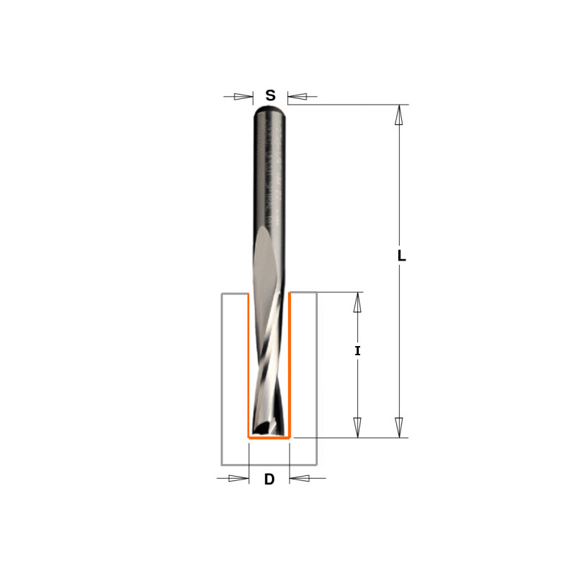 Фреза спиральная монолитная 3,5x12x60 Z=2 S=6 RH CMT 191.635.11