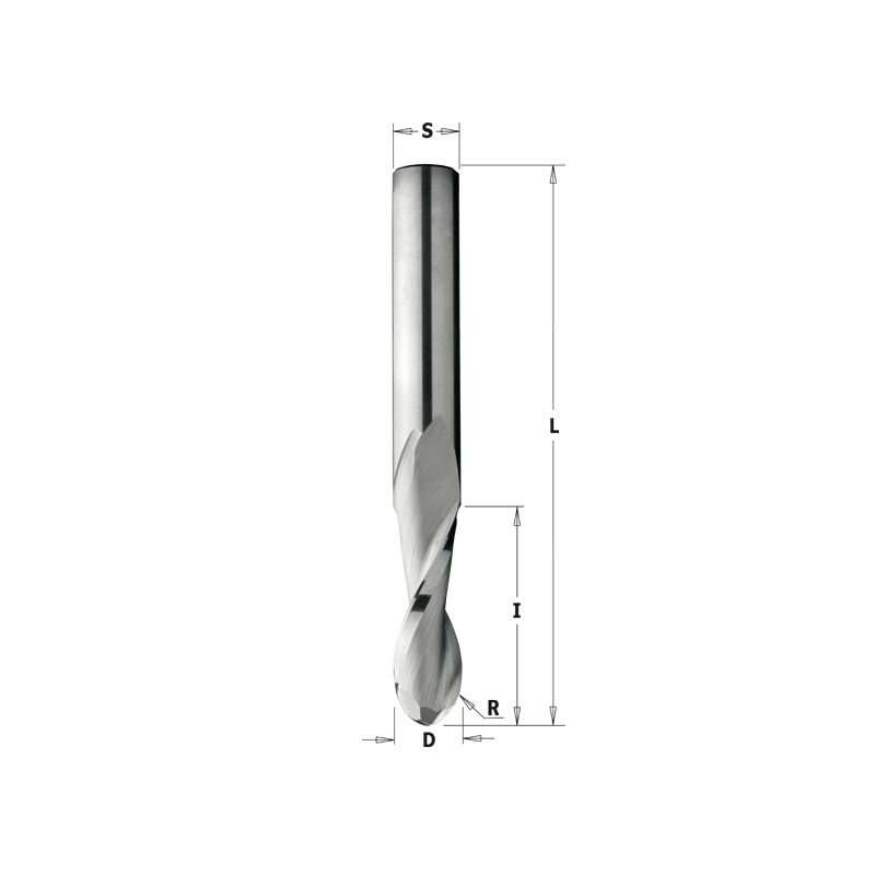 Фреза спиральная монолитная 12,7x31,75x76 Z=2 S=12,7 RH CMT 199.505.11