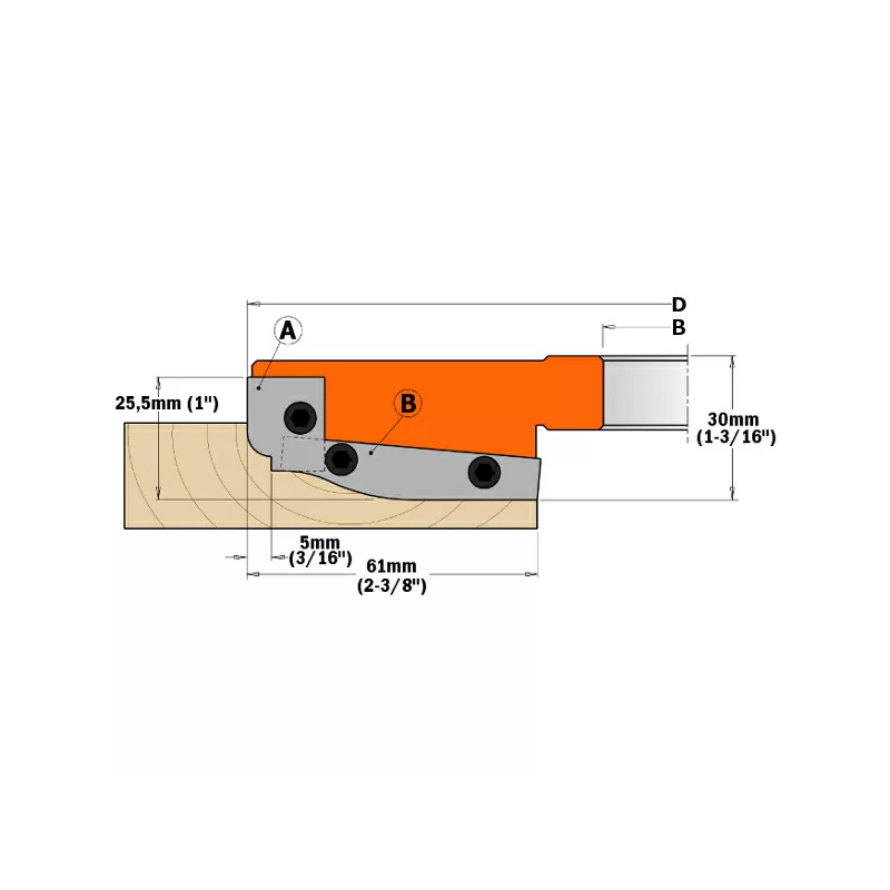 Комплект 2 ножей HM 60x11,9x1,5 (A2) для 694.013 CMT 695.013.A2