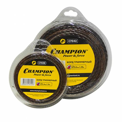 Корд триммерный 2-х компонентный материал, сечение витой квадрат Champion C7041 - Championtool