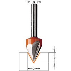 Фреза концевая CMT для гравирования и декорирования D=12,7 I=11,0 S=8,0 L=57,0  958.001.11