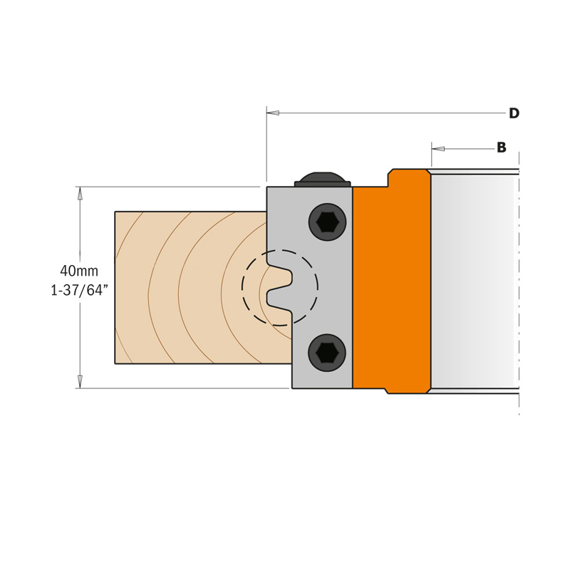 Фреза сращивание F=50 D=110x38 насадная (алюм.) смен.ножи HM (кейс) CMT 694.009.50