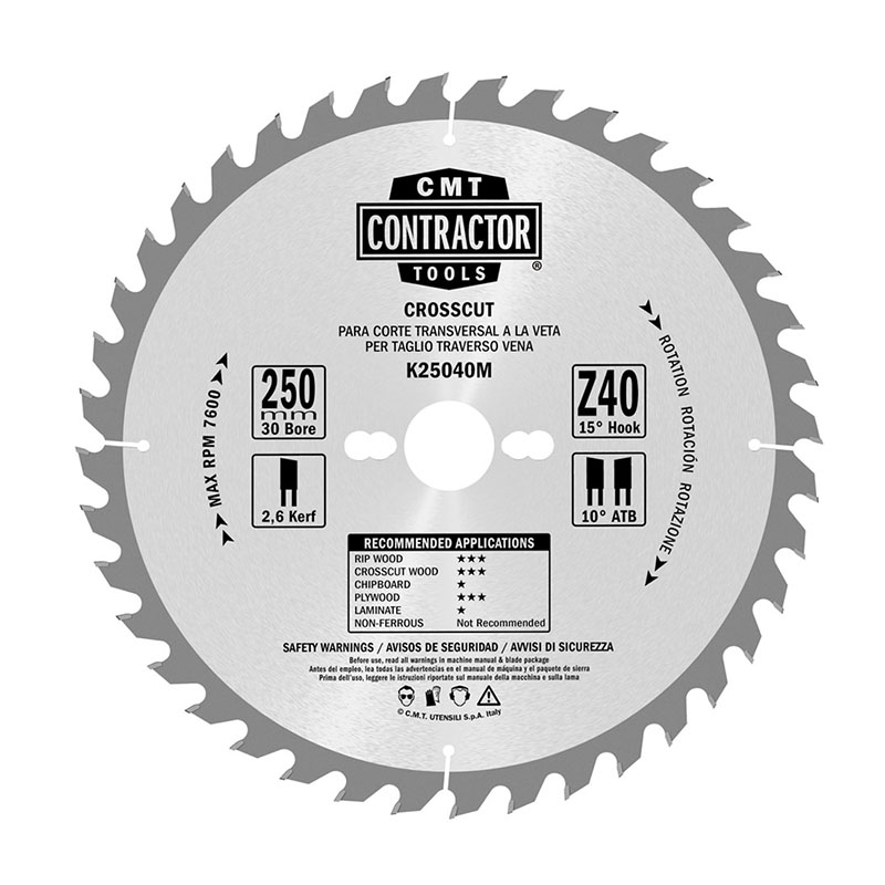 Комплект из 3-х дисков 190X30X2,2/1,4 10° ATB 20° Z24+24+40 ATB CMT K190M-X03