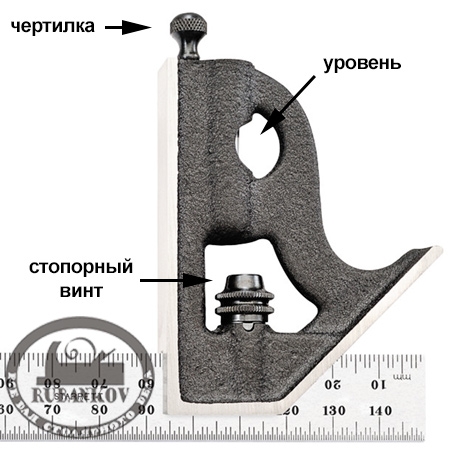 Угольник Starrett 11MH-600, 600мм, с подвижной подошвой