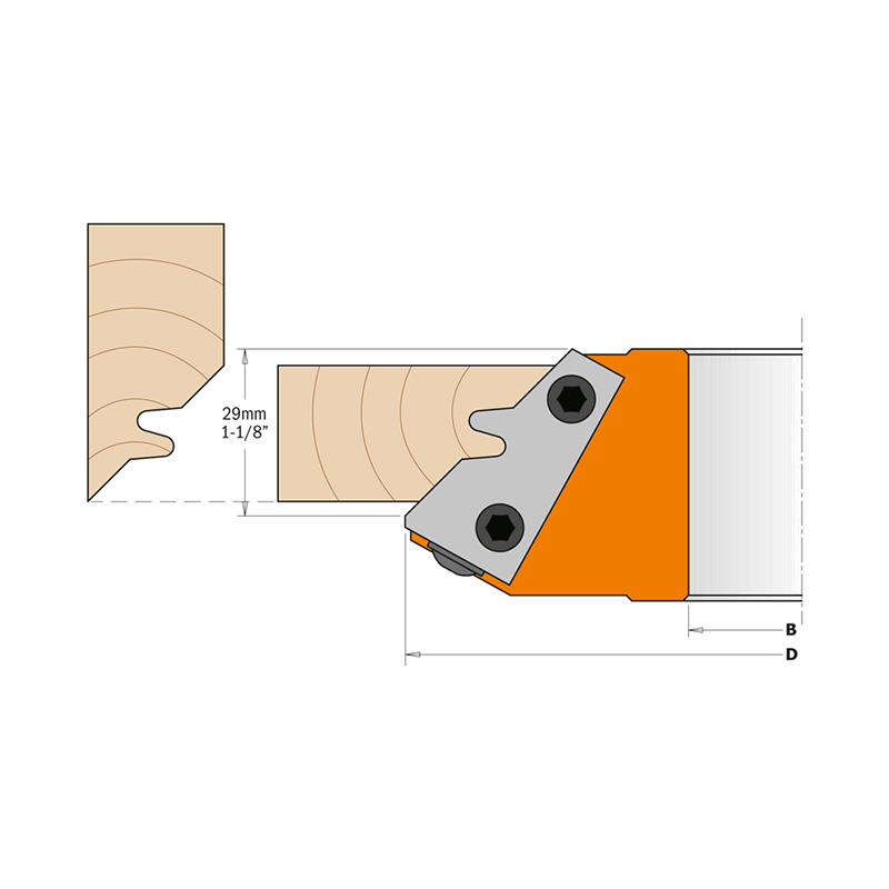 Фреза сращивание 45гр. F=30 D=160x26 насадная (алюм.) смен.ножи HM (кейс) CMT 694.011.30