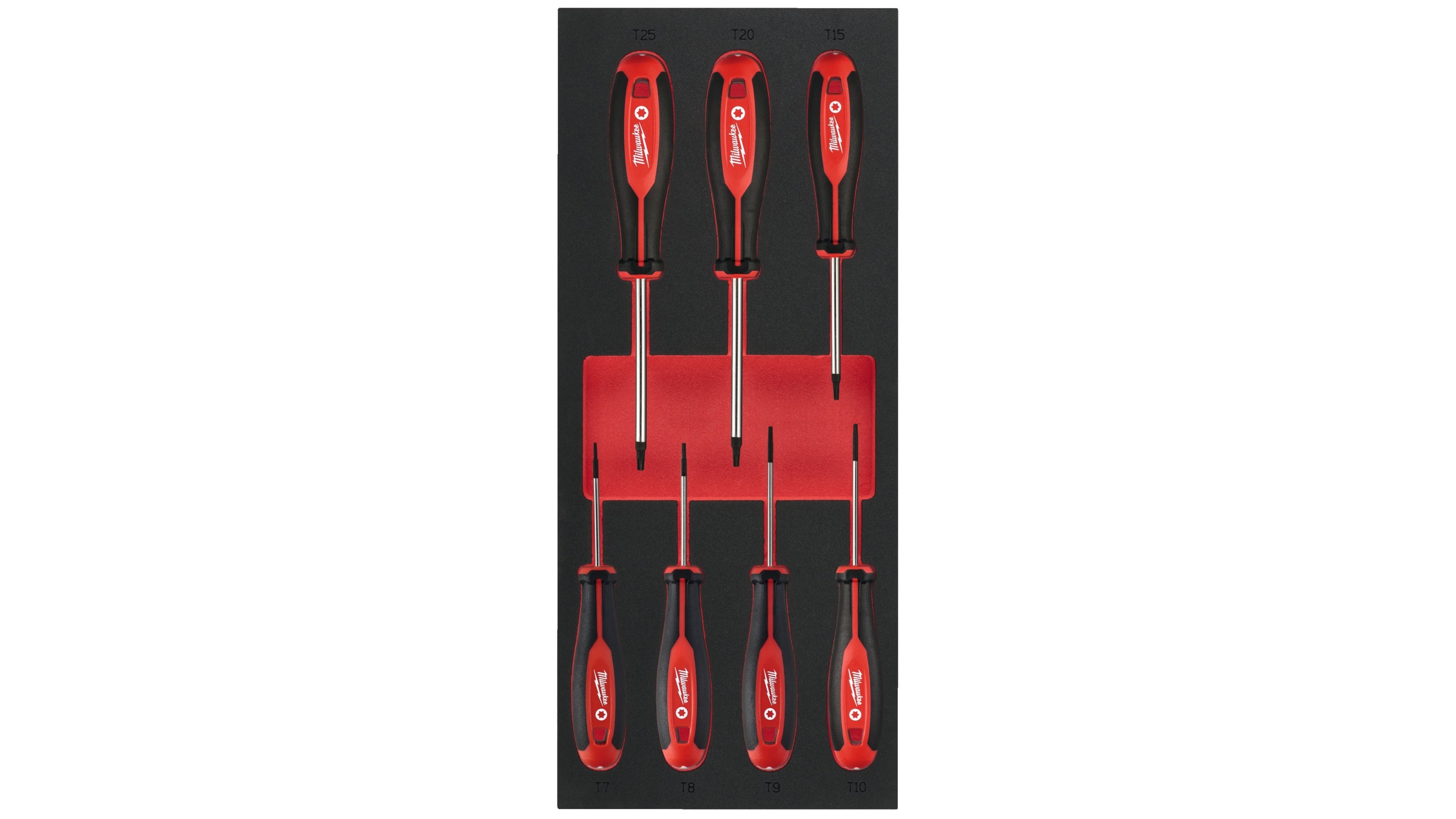 Ложемент Milwaukee с отвертками TORX набор 7ед. (T7/T8 x65, T9/T10/T15x75, T20/T25x100)