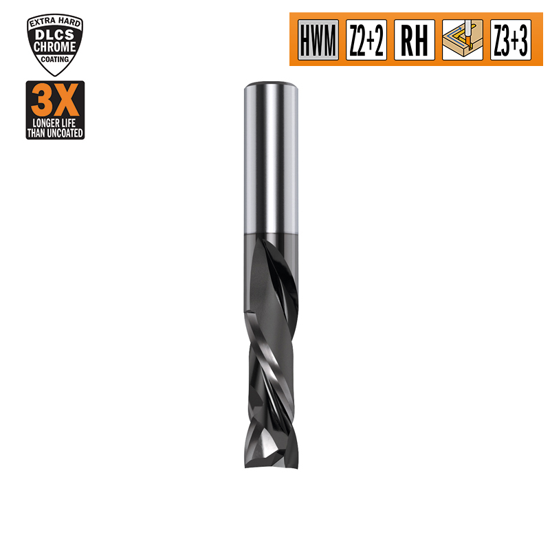 Фреза спиральная монолитная с покрытием DLCP Z2+2 HWM D=10x7- 42x90 DX CMT 190.101.41