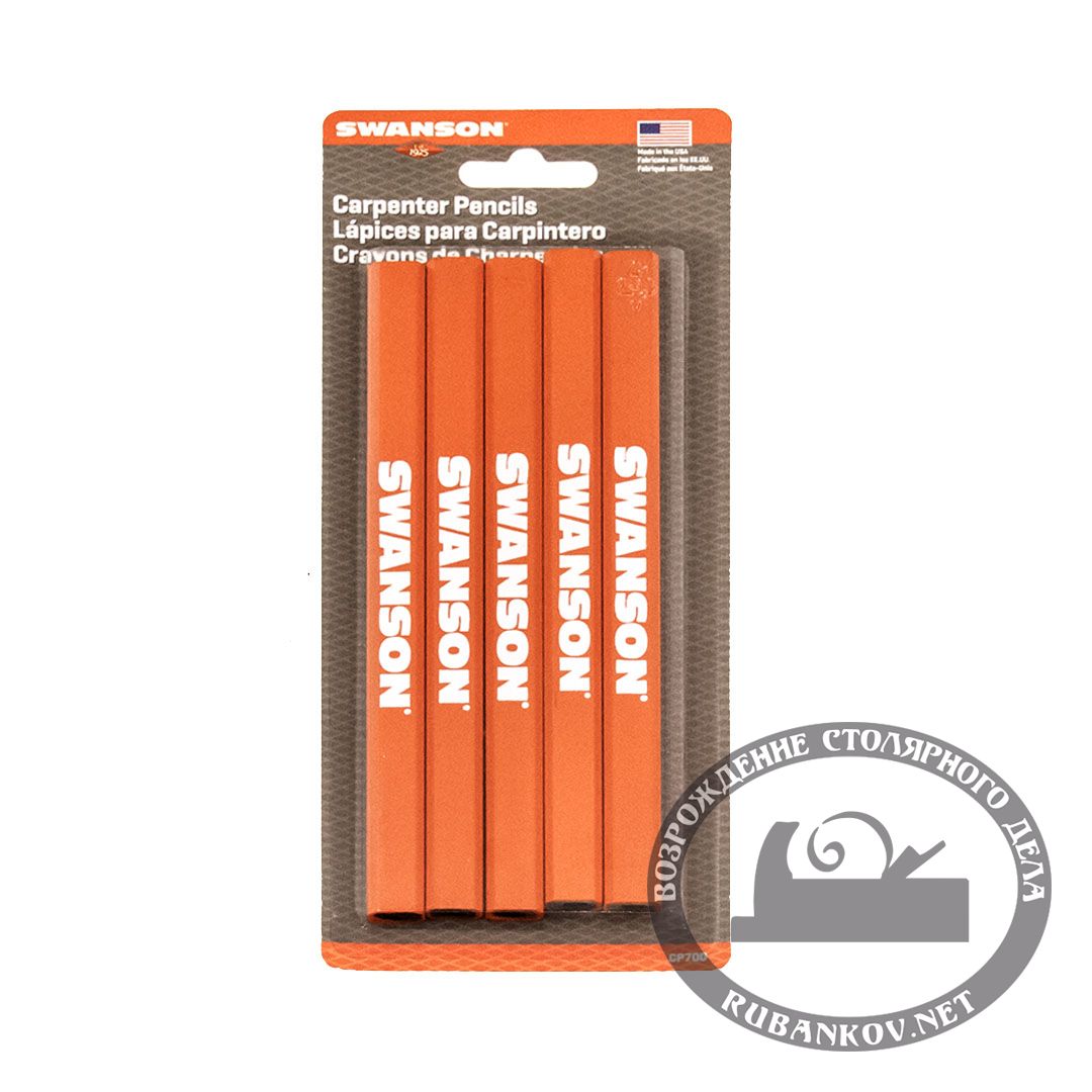 Карандаши Swanson Carpenter Pensils, 5 штук