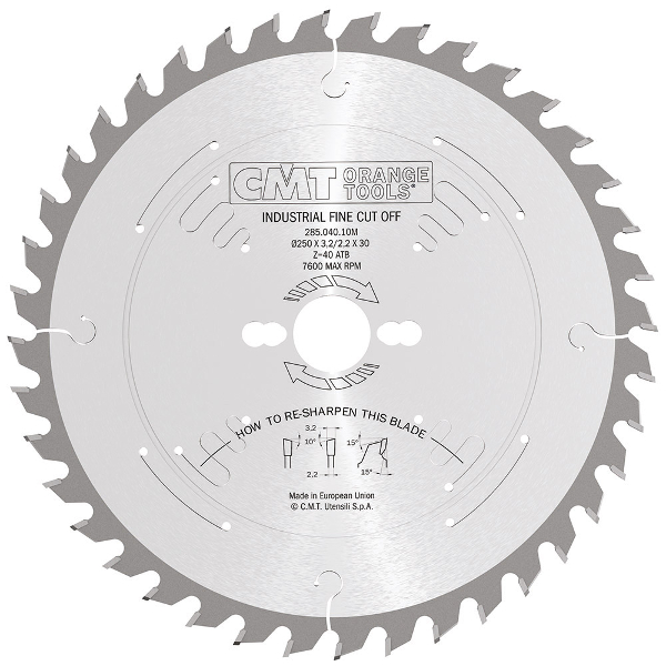 Диск пильный 260x2.5/1.8x30 Z80 ATB -5° NEG CMT 294.080.11M
