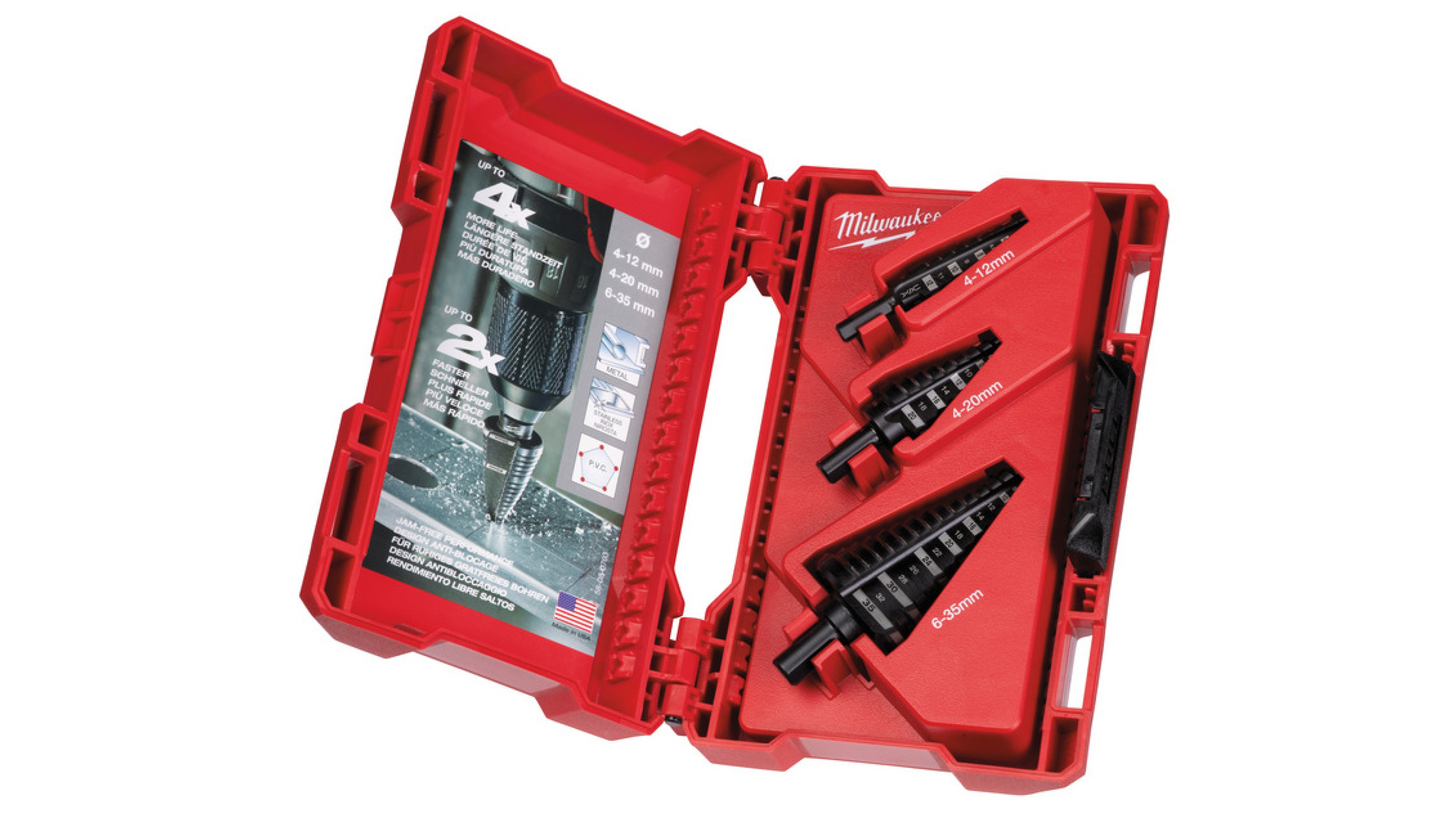 Набор ступенчатых сверл Milwaukee 3шт 