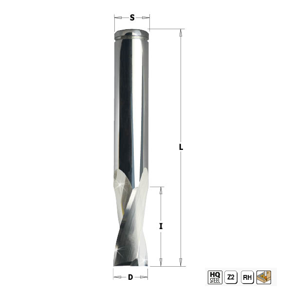 Фреза спиральная для PVC и алюминия S=14 D=14x25x82 CMT 186.140.11