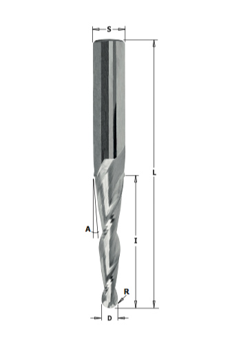Фреза спиральная конусная для 3D фрезерования L=80 R=0,8 Z=3 S=8 RH CMT 152.080.163