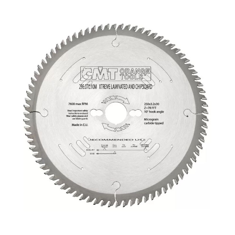 Диск пильный 250x30x3,2/2,2 10° FFT Z=78 CMT 295.078.10M