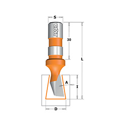 Фреза ласточкин хвост 9гр. Z1 D=14x18 S=12x30 RH CMT 522.140.11