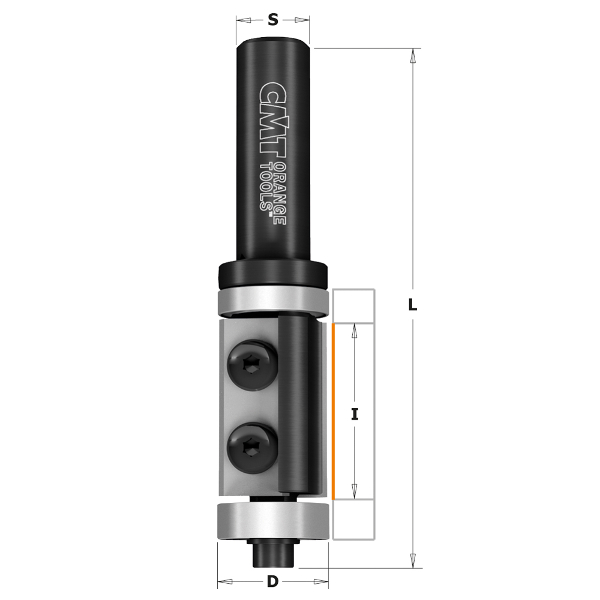 Фреза обгонная (верн.+нижн. подш.), смен.ножи Z2 S=12,7 D=19X30X90 RH CMT 657.692.11B