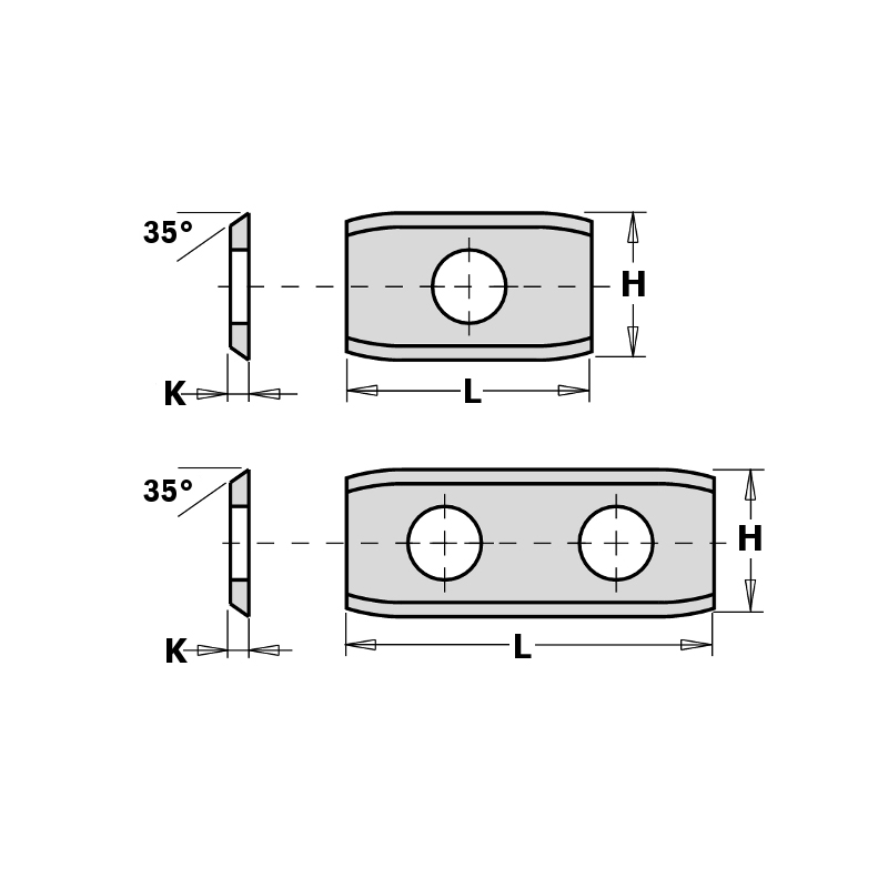 нож твердосплавный 30x12x1,5 F1730 (скосы) CMT 790.301.00