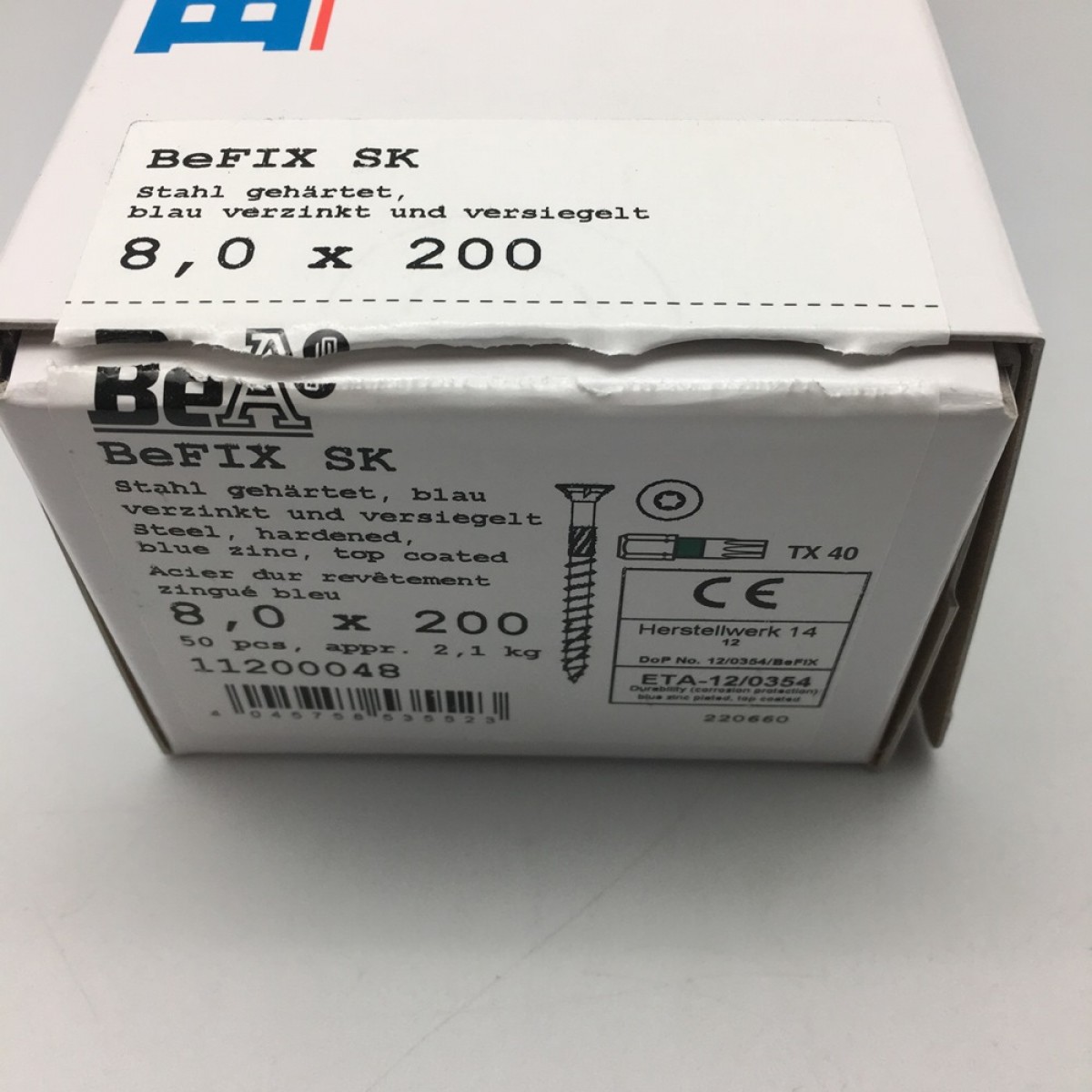 Конструкционный саморез с потайной головкой BeA BeFIX 8,0х200 TX40 (50 шт)