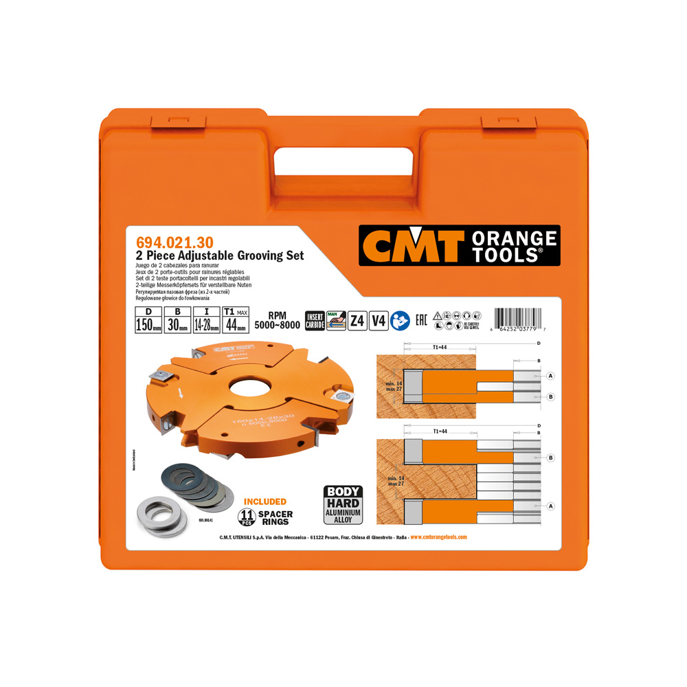 Фрезы пазовальные регулируемые из 2-х частей