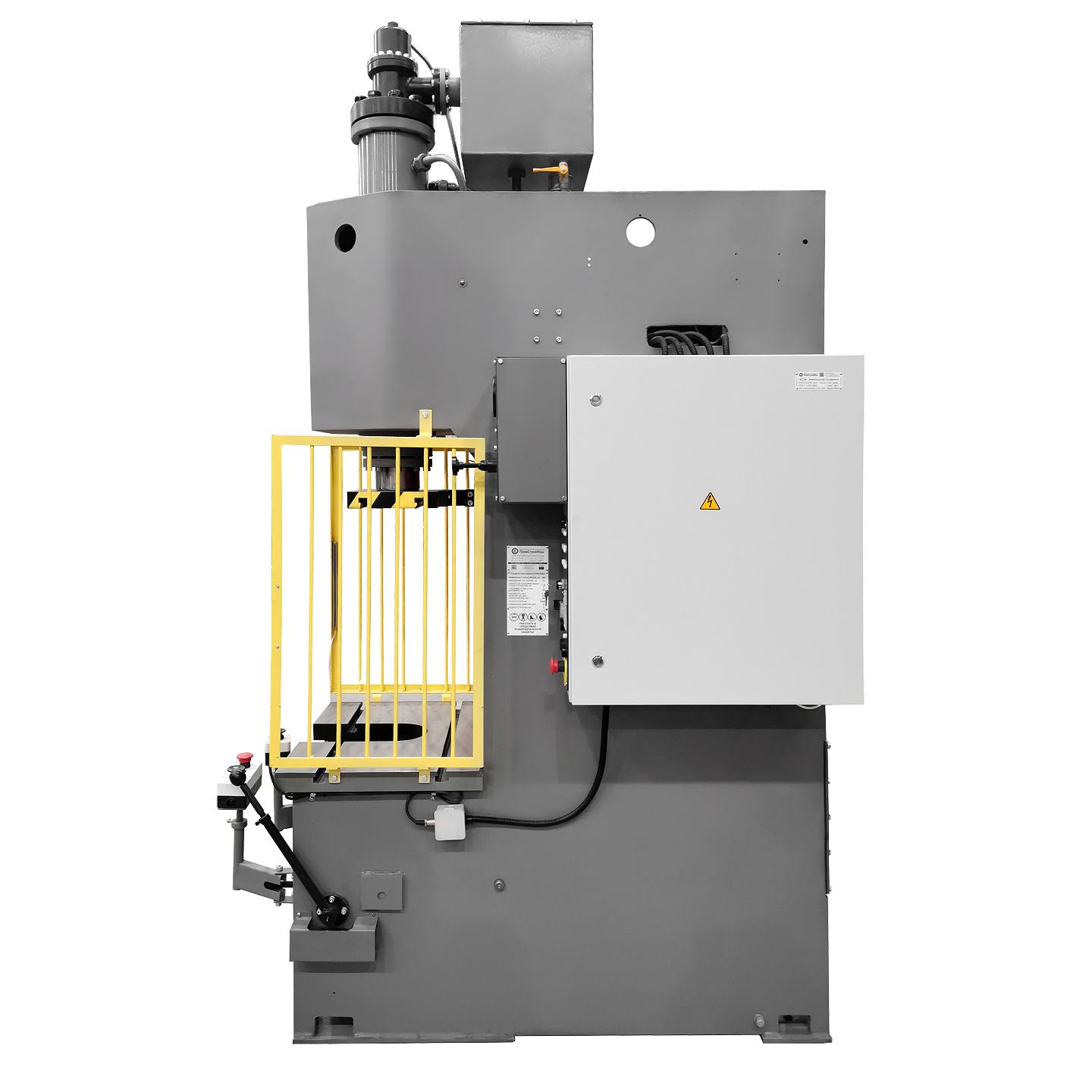 Пресс гидравлический одностоечный модели П6324. Вид сбоку-справа
