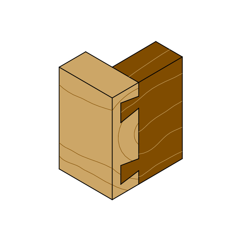 Соединение ласточкин хвост глухое нерегулярное