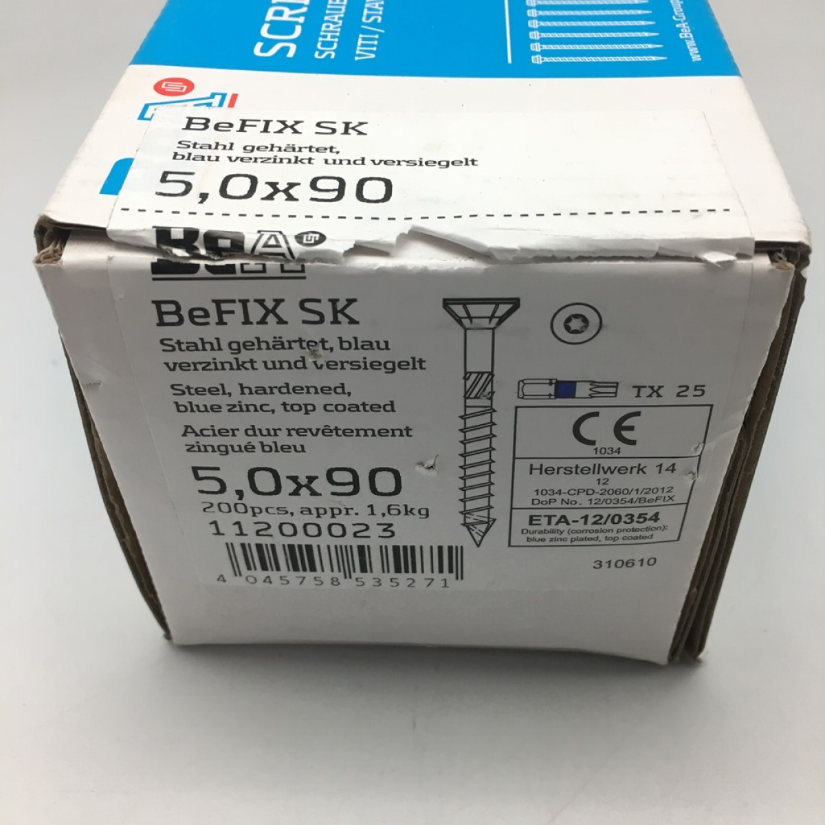 Конструкционный саморез с потайной головкой BeA BeFIX 5,0х90 TX25 (200 шт)